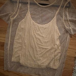NWOT Sunday in Brooklyn Rhinestone Mesh Top (Anthropologie)